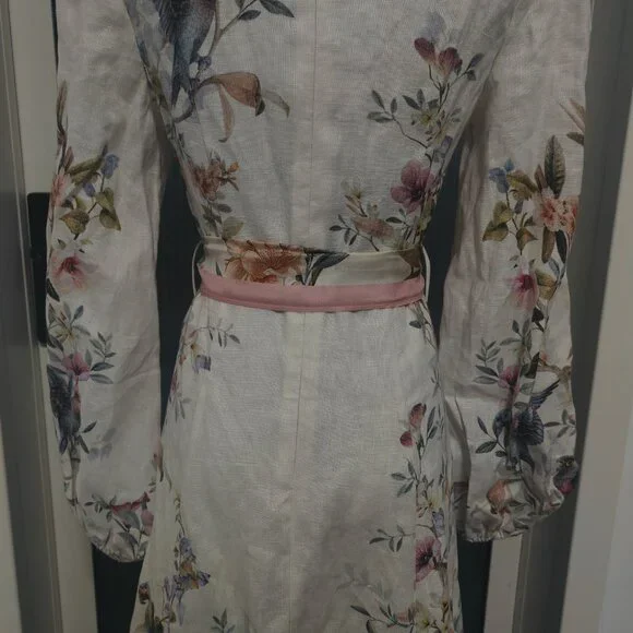 ZimmermannRebellious fabric buttoned long-sleeved mid-length dress - Picture 8 of 11